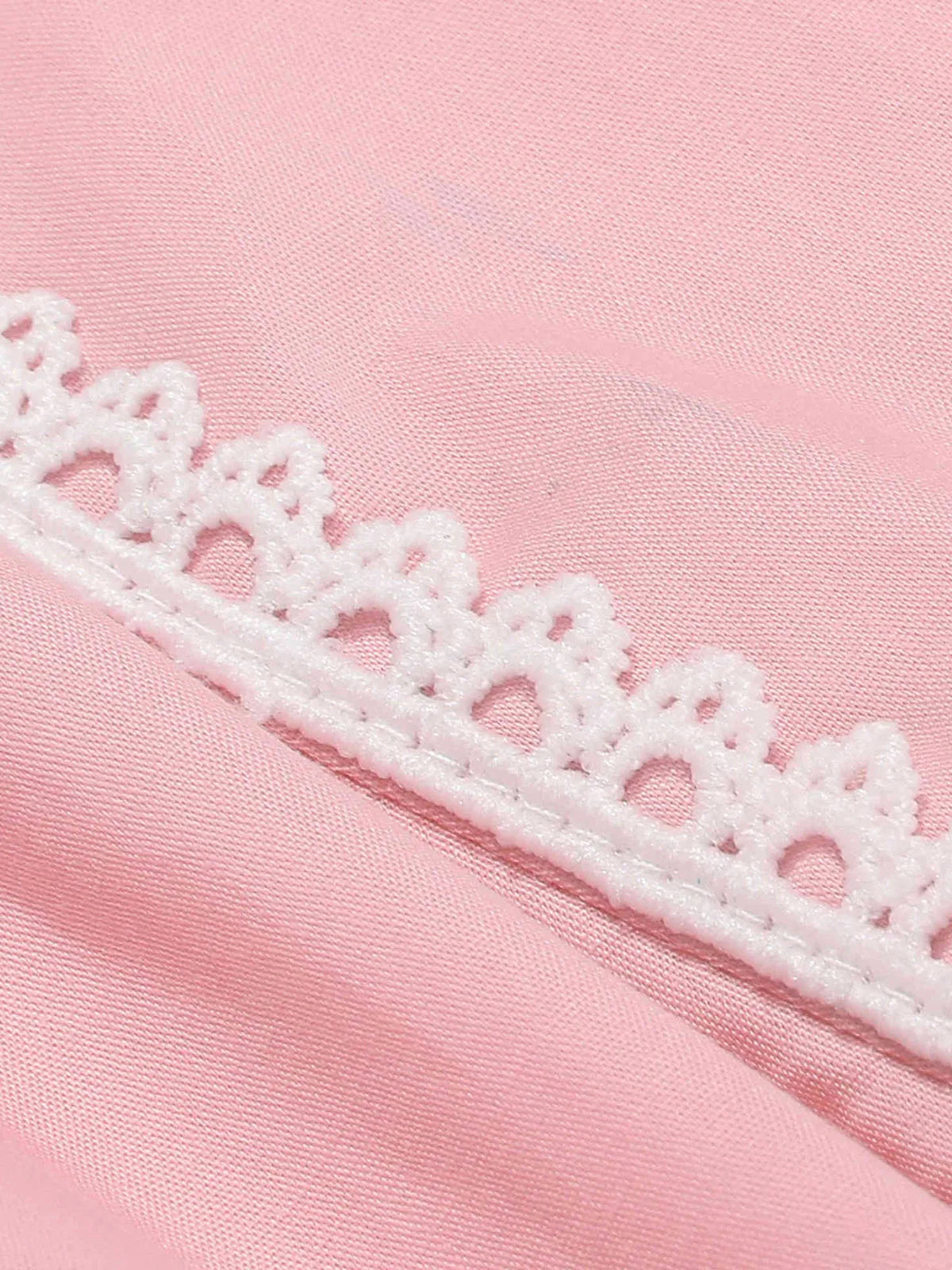 Lace Trim Contrast Collar Fit & Flare Dress