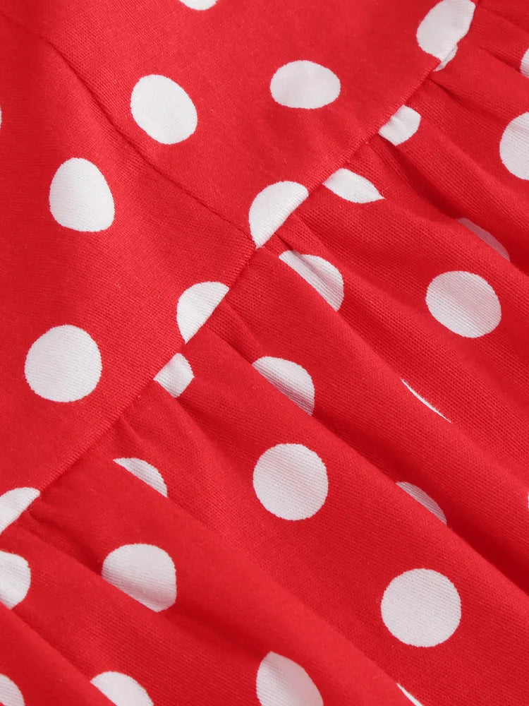 Sleeveless Polka Dot Button Front Midi Dress