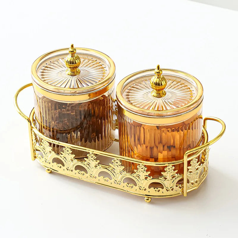 Retro Diner Striped Glass Sugar & Spice Jar