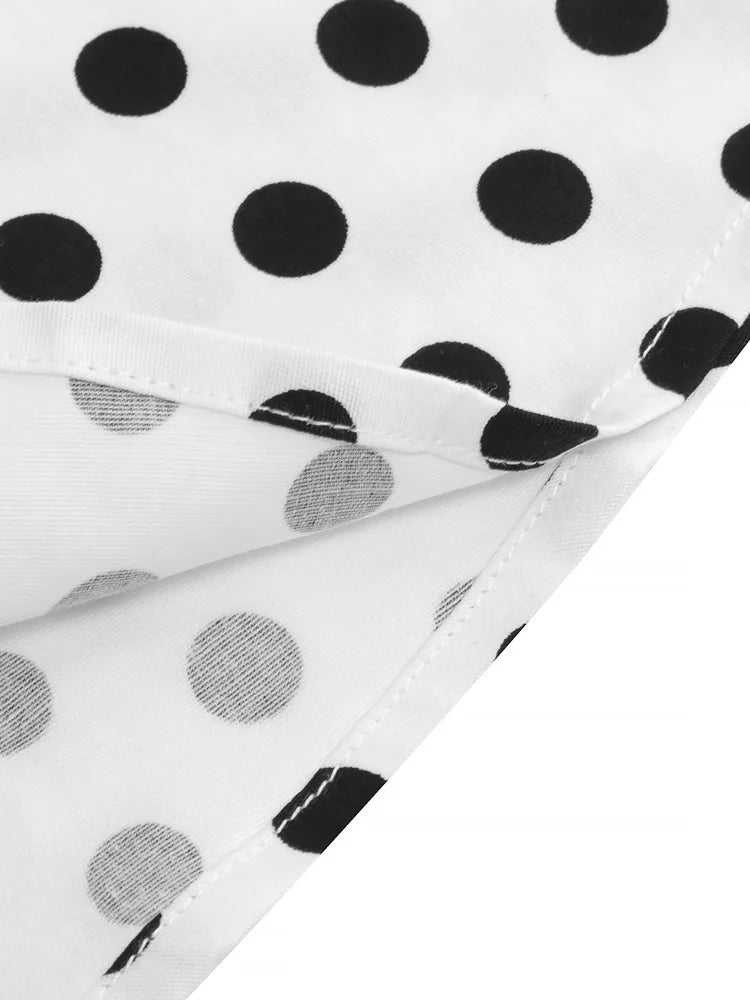 Sleeveless Polka Dot Button Front Midi Dress
