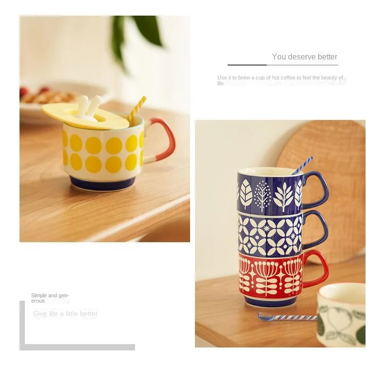 Vintage Meadow Handgrip Mug & Saucer Set (300ml)
