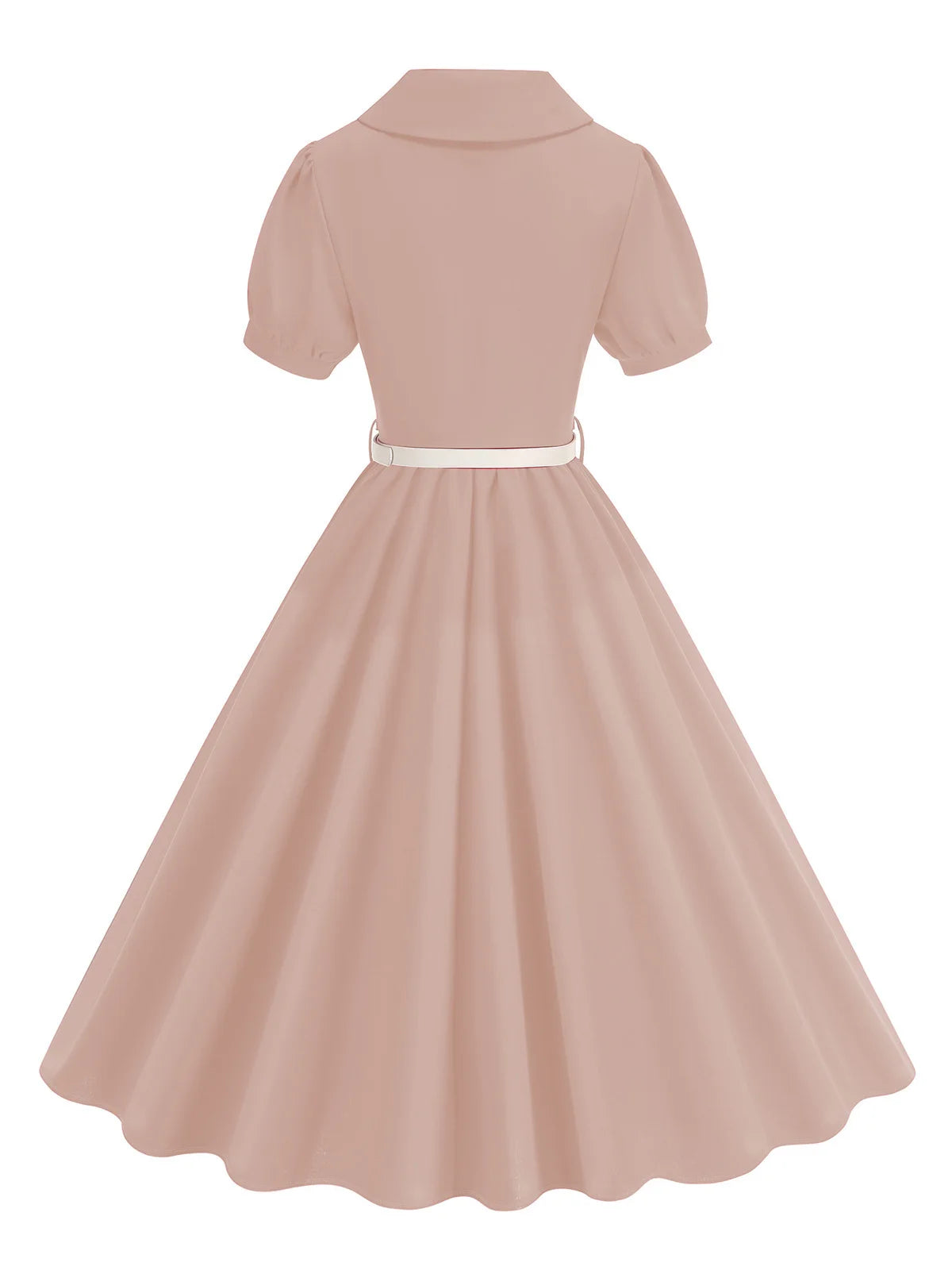 Button Front Collared Fit & Flare Dress