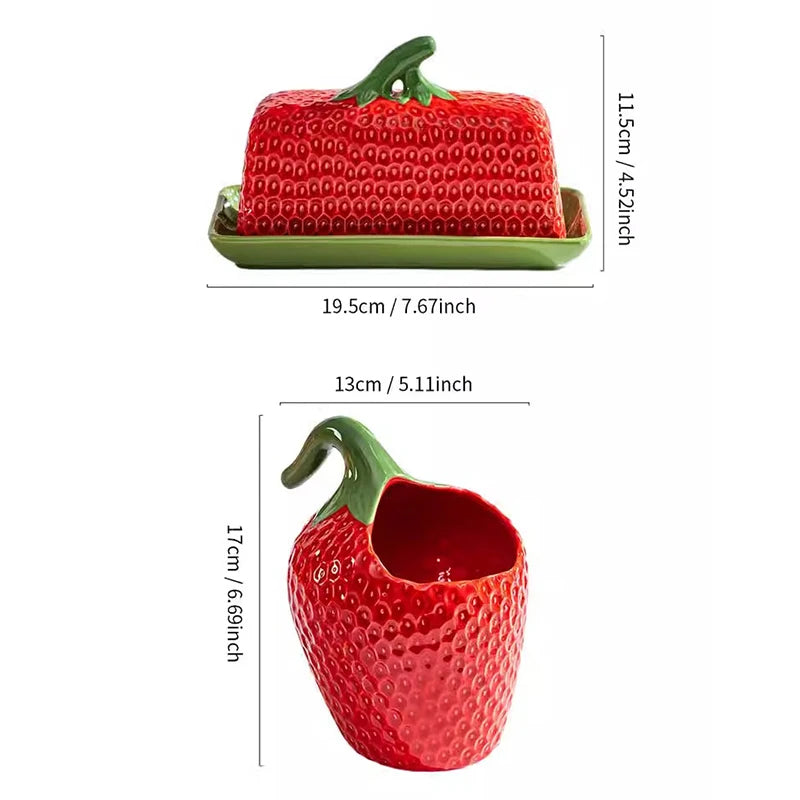 "Sweet Berry" Ceramic Multi-Use Butter & Small Plates Set