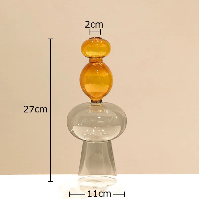 Art Deco Pastel Transparent Glass Vase