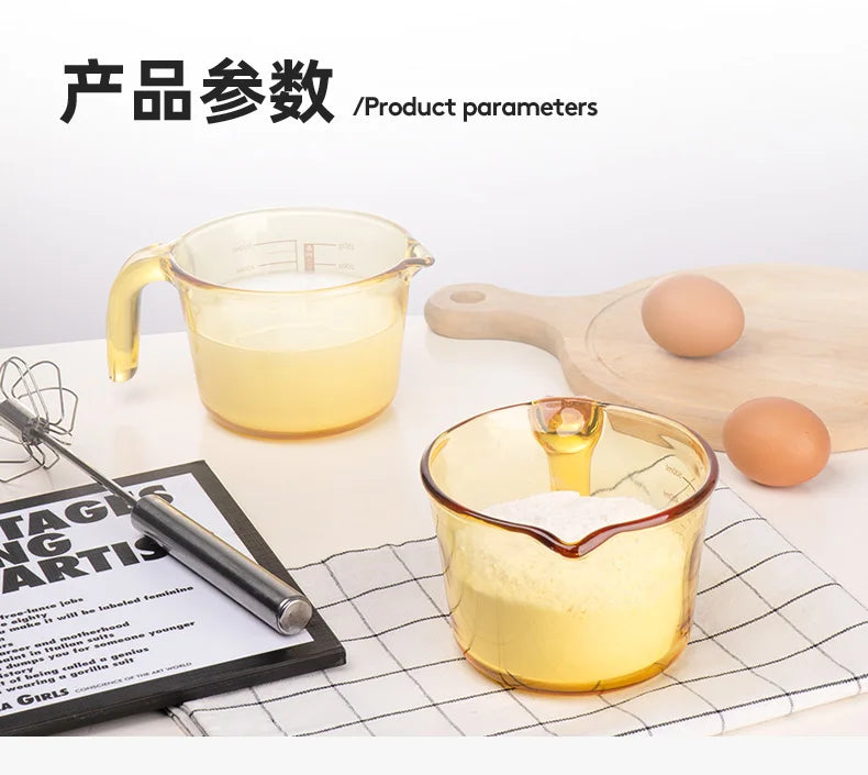 Retro Amber Borosilicate Glass Measuring & Baking Cup (500ml)