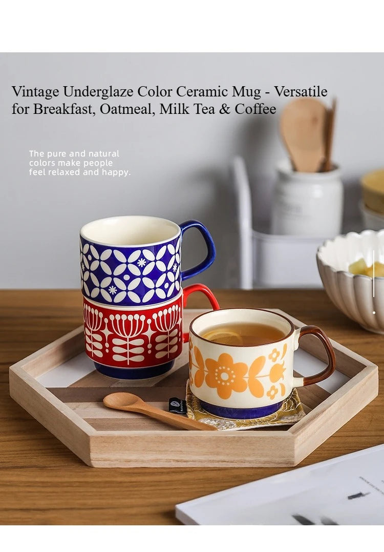 Retro Pastel Ceramic Coffee Mug (300ml)