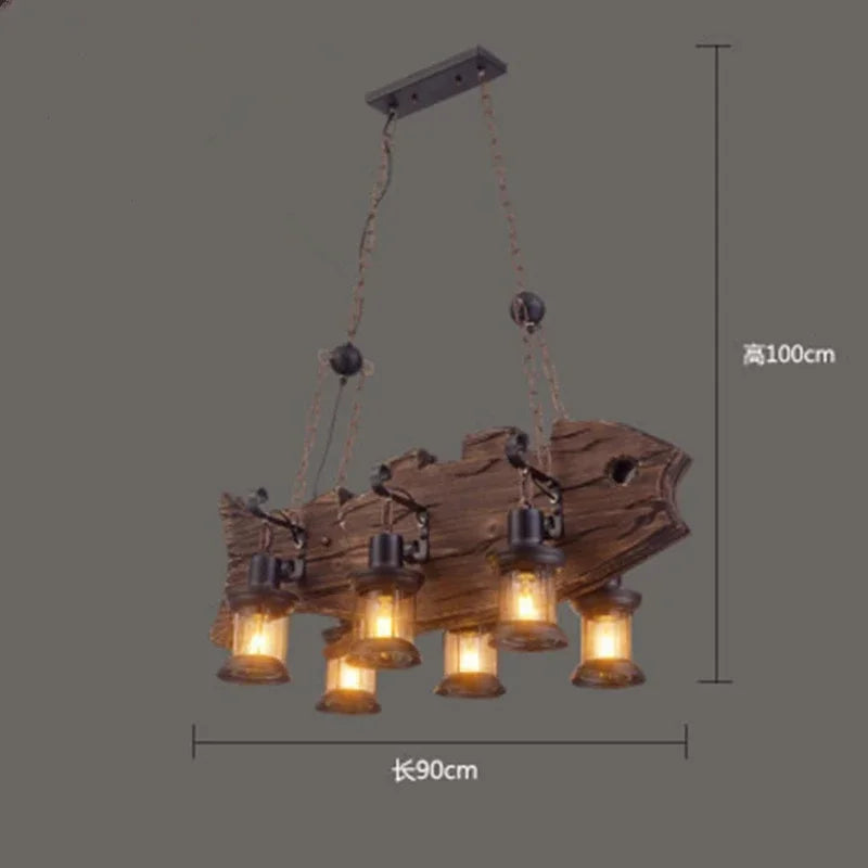 Mid-Century Modern Industrial Pendant Chandelier