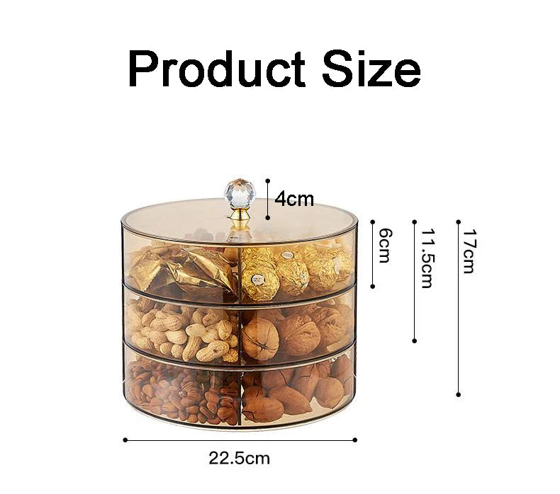 Retro Hollywood Multi-Grid Candy & Nut Dish with Lid
