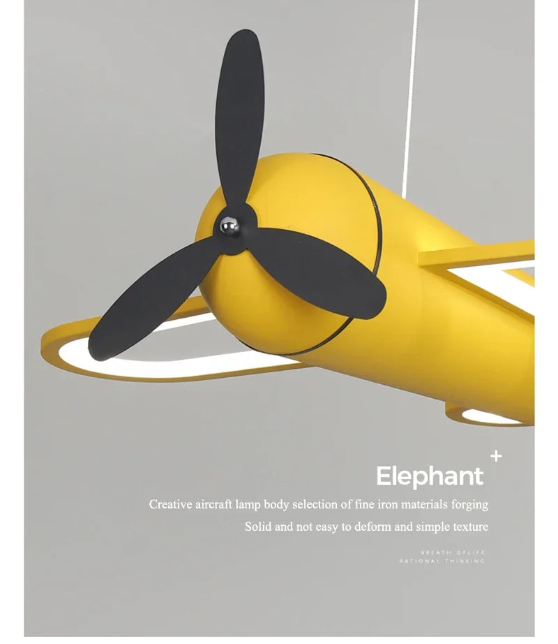 Retro Pop Cartoon Iron Airplane Chandelier