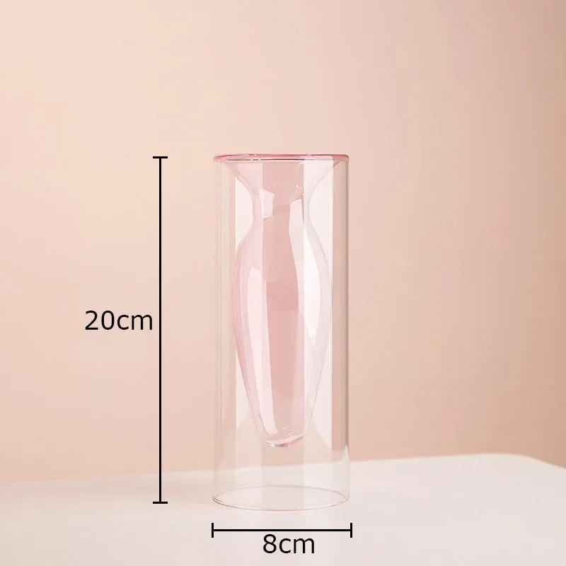 Art Deco Pastel Transparent Glass Vase