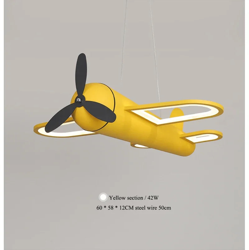 Retro Pop Cartoon Iron Airplane Chandelier
