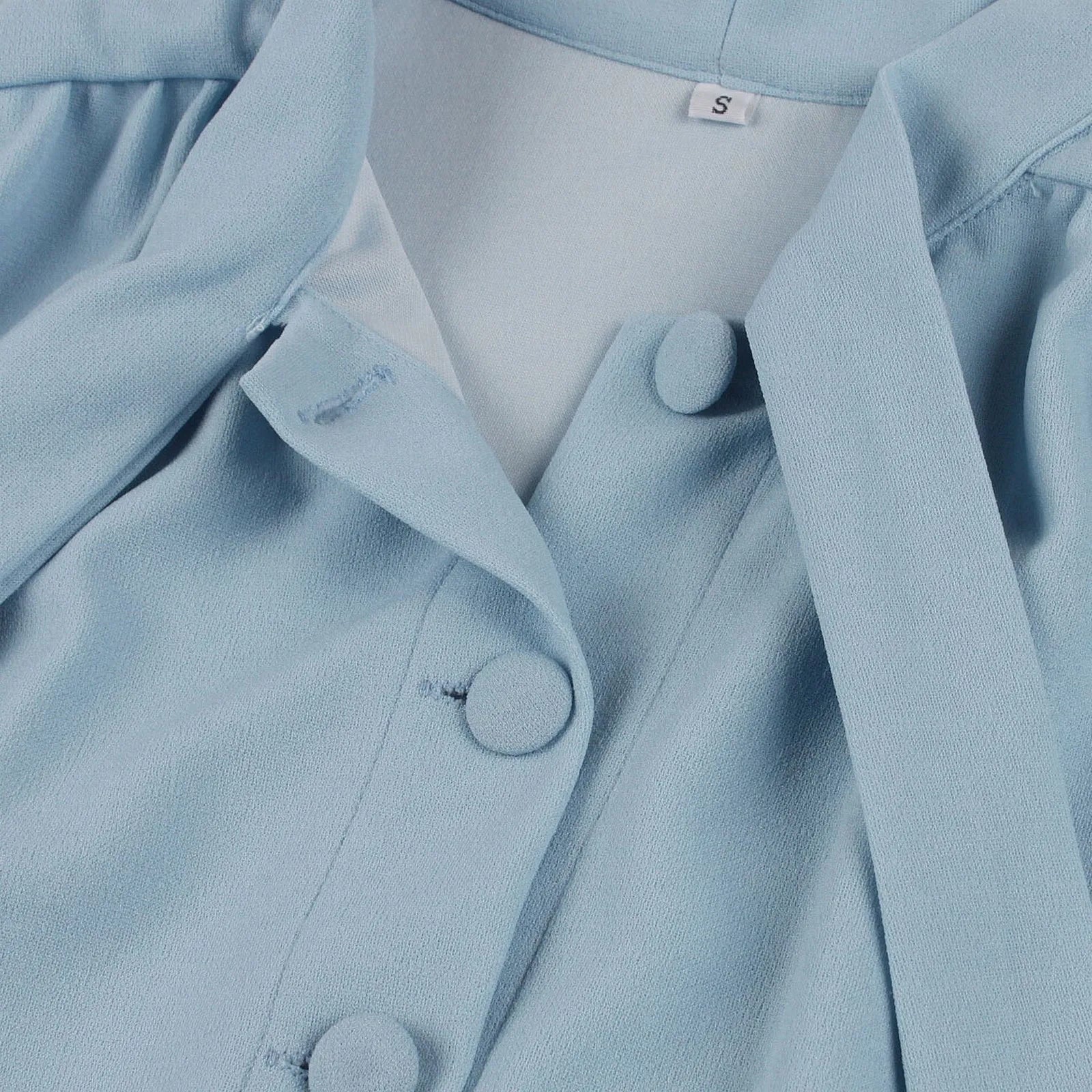 Short Sleeve Button Front Midi Dress with Neck Tie