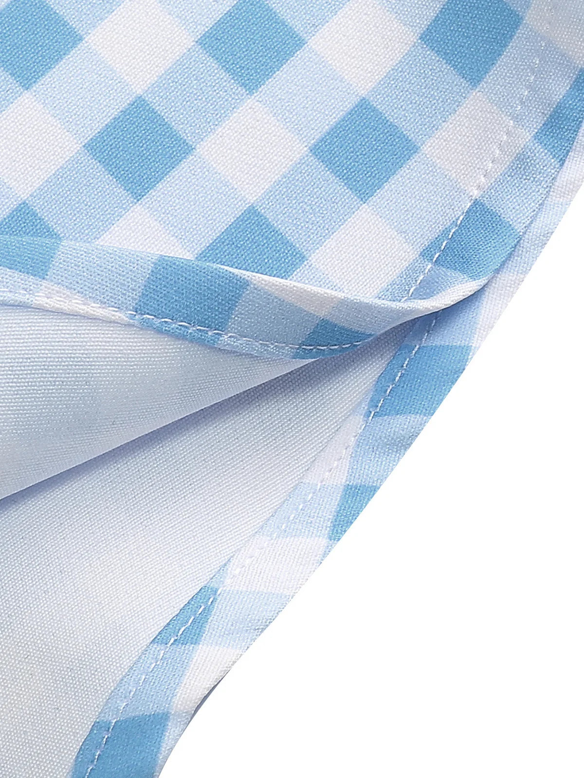 Gingham Square Neck Fit & Flare Dress