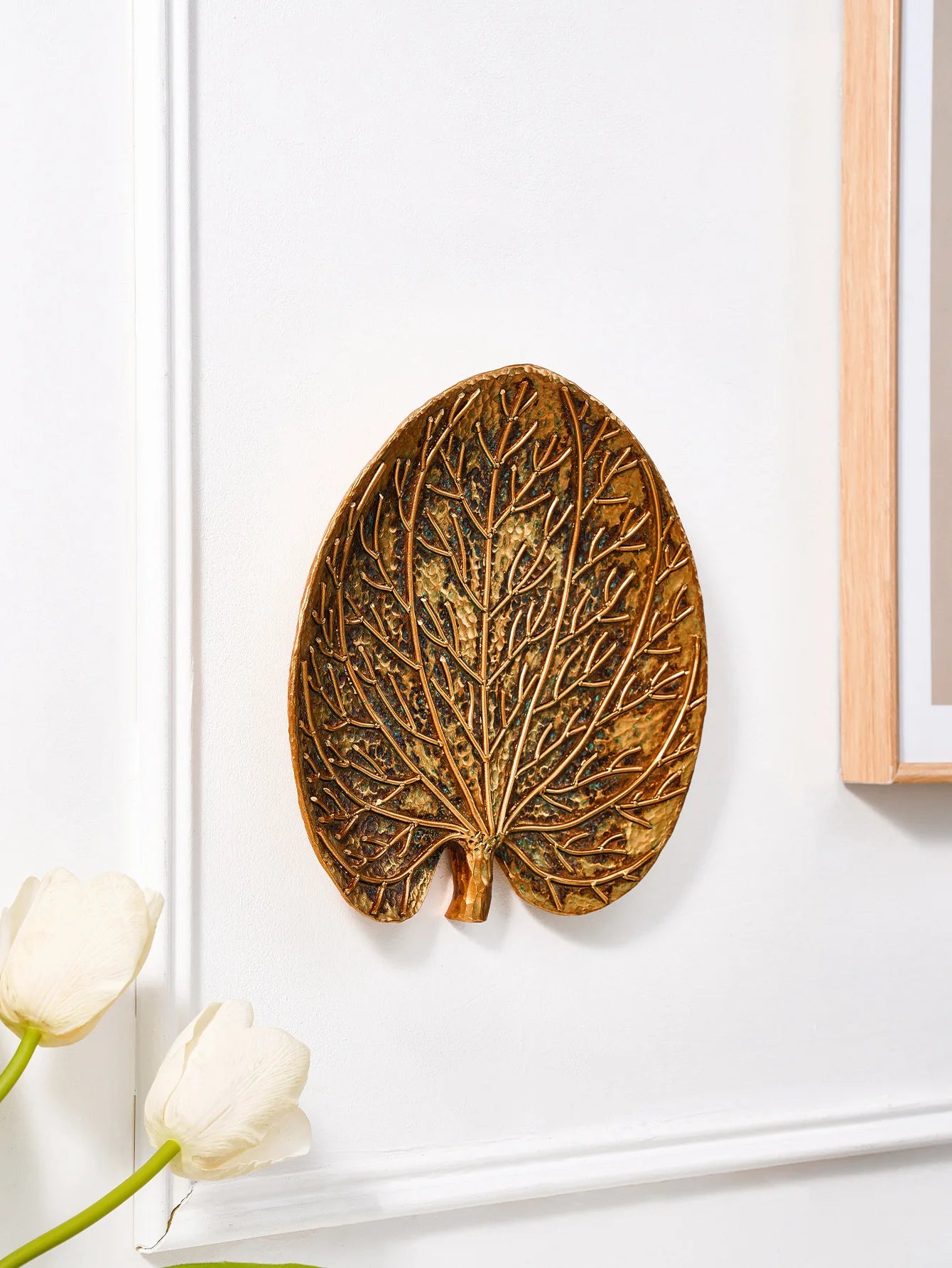 Hollywood Regency Golden Ginkgo Leaf Wall Art
