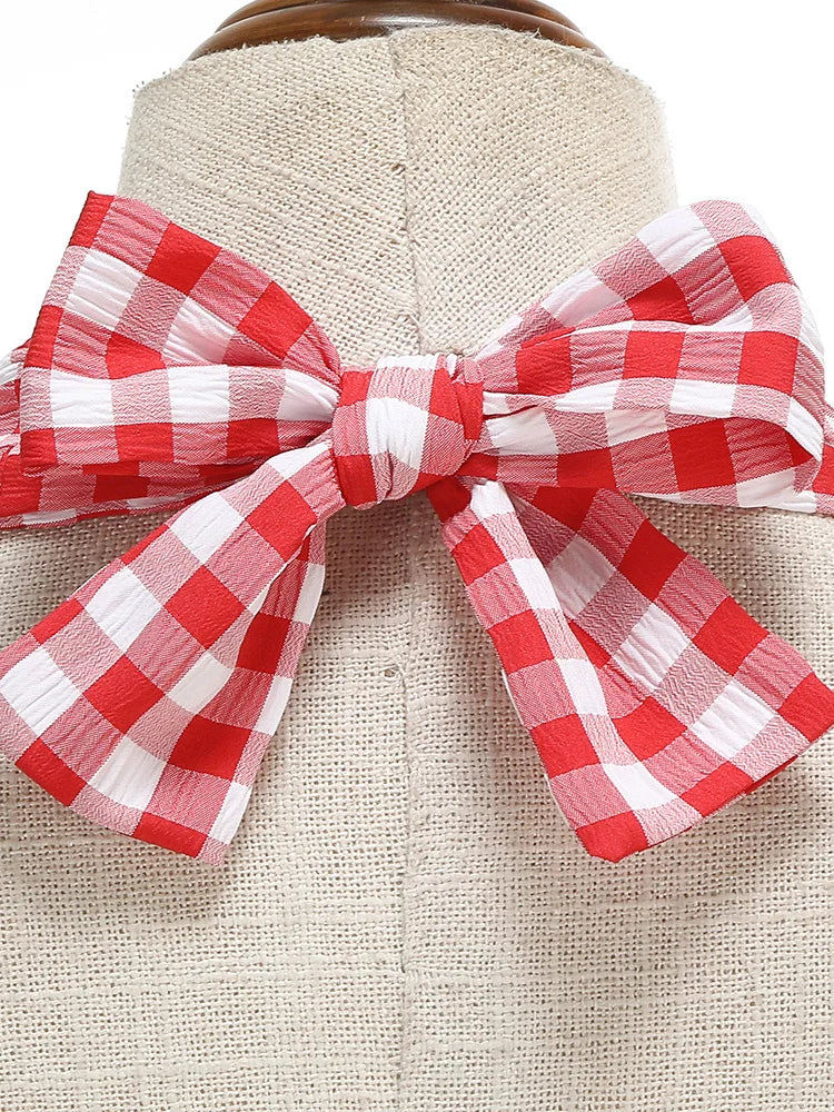 Gingham Halter Full Skirt Dress
