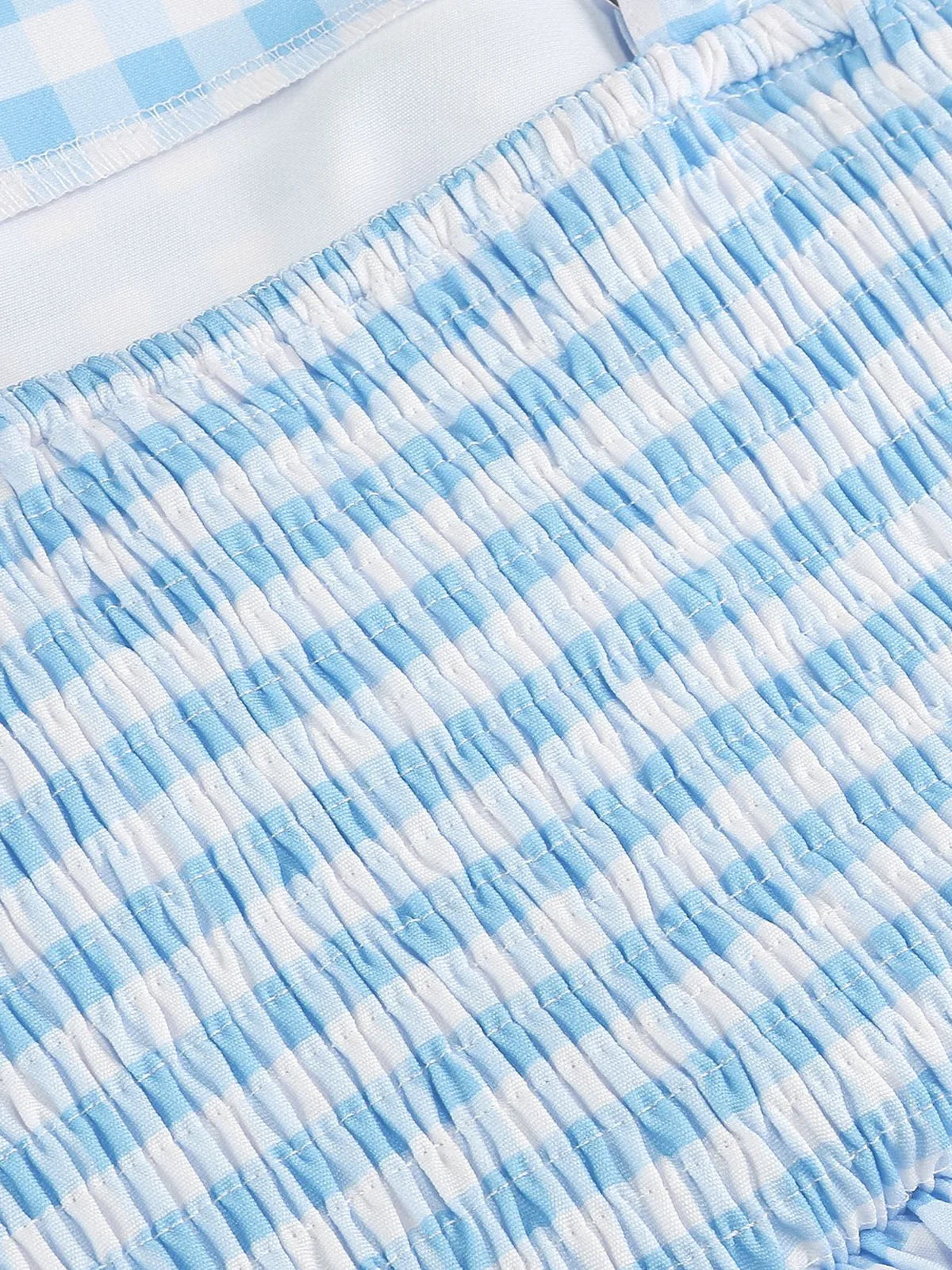 Gingham Square Neck Fit & Flare Dress