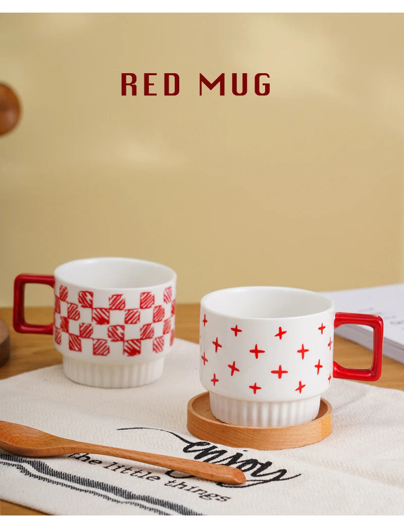 Gilded Era Polka Dot Ceramic Coffee Cup & Saucer Set