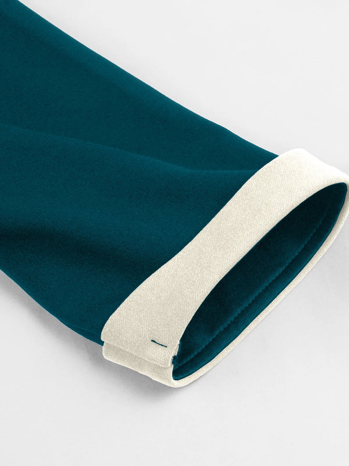 Contrast Lapel Button Detail Fit & Flare Dress