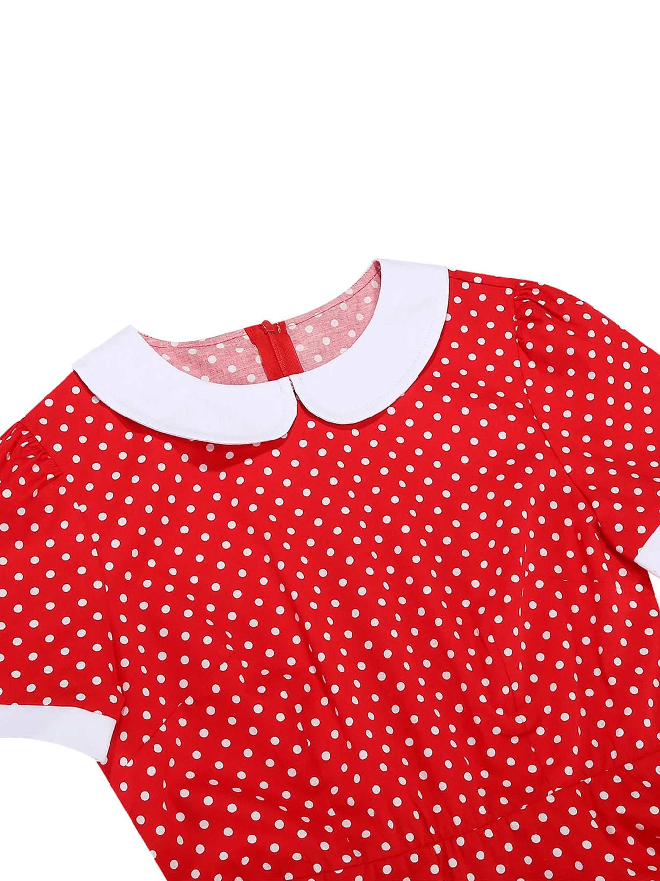 Polka Dot Collar Fit & Flare Dress with Headband