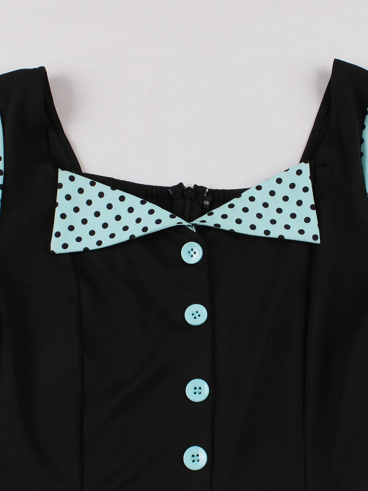 Polka Dot Contrast Panel Midi Dress with Belt