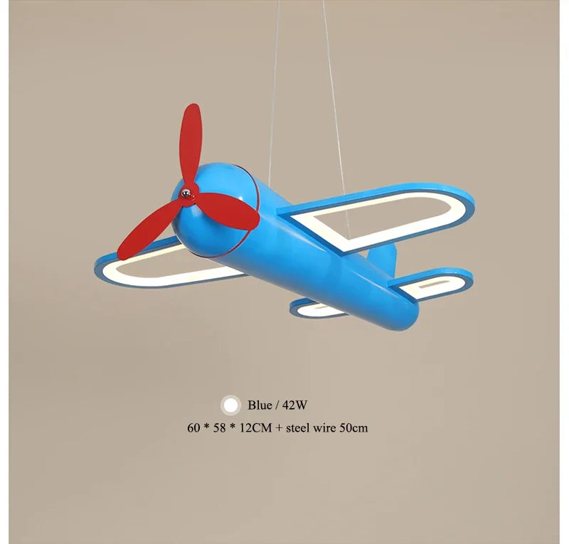Retro Pop Cartoon Iron Airplane Chandelier