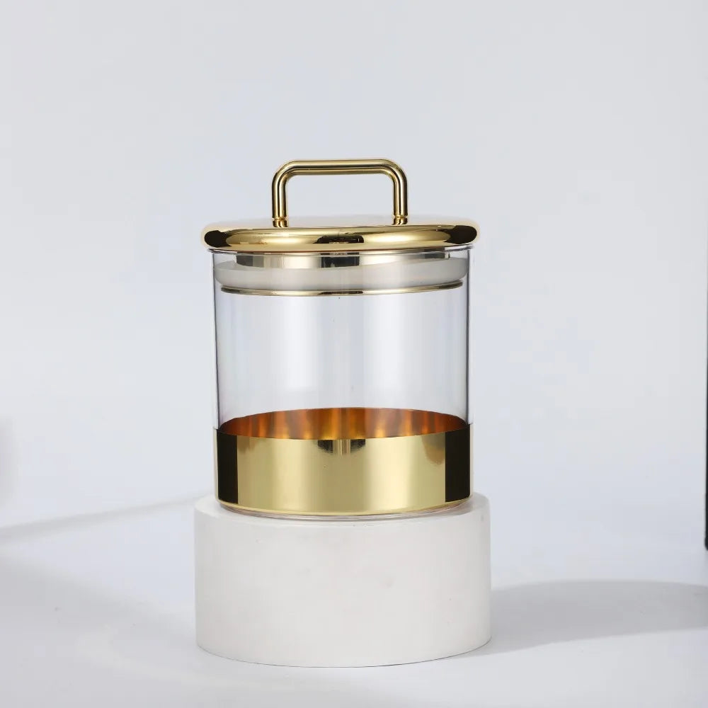 Starlight Grandeur Gold Lid Glass Storage Jar