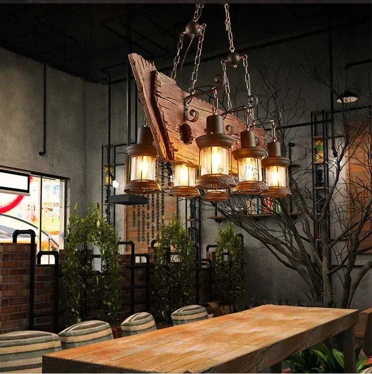 Mid-Century Modern Industrial Pendant Chandelier