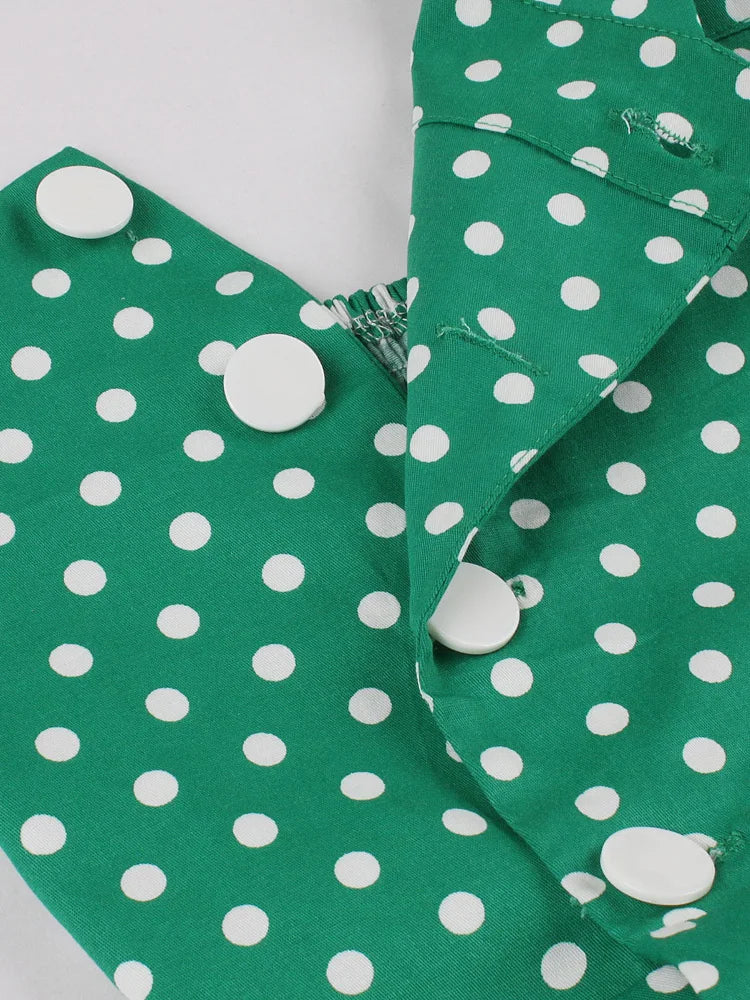 Cross Halter Polka Dot Midi Dress