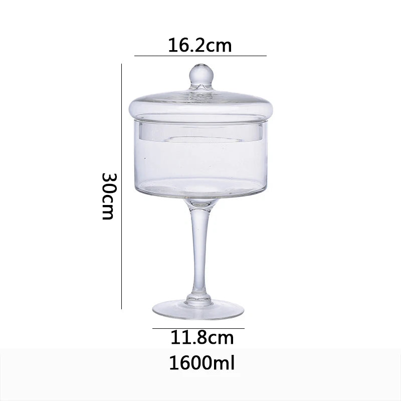 Glass High Foot Storage Jar