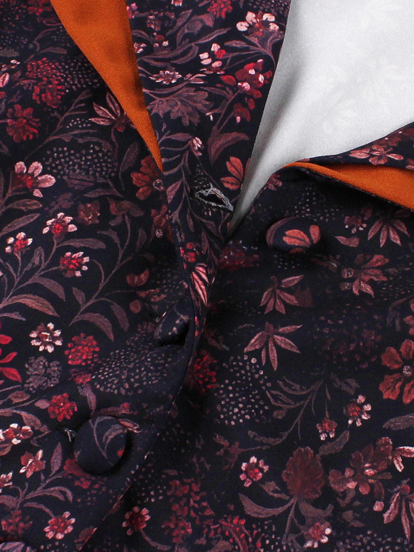Floral Contrast Collar Fit & Flare Dress