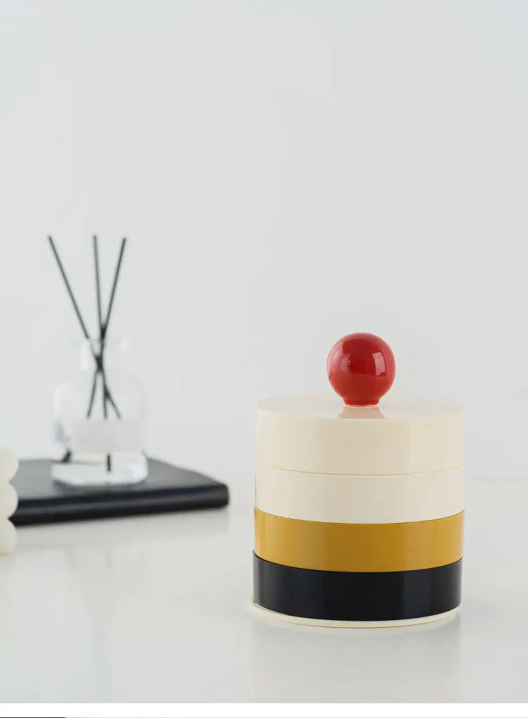 1950s Vanity Style Rotatable Plaid Jewelry Box