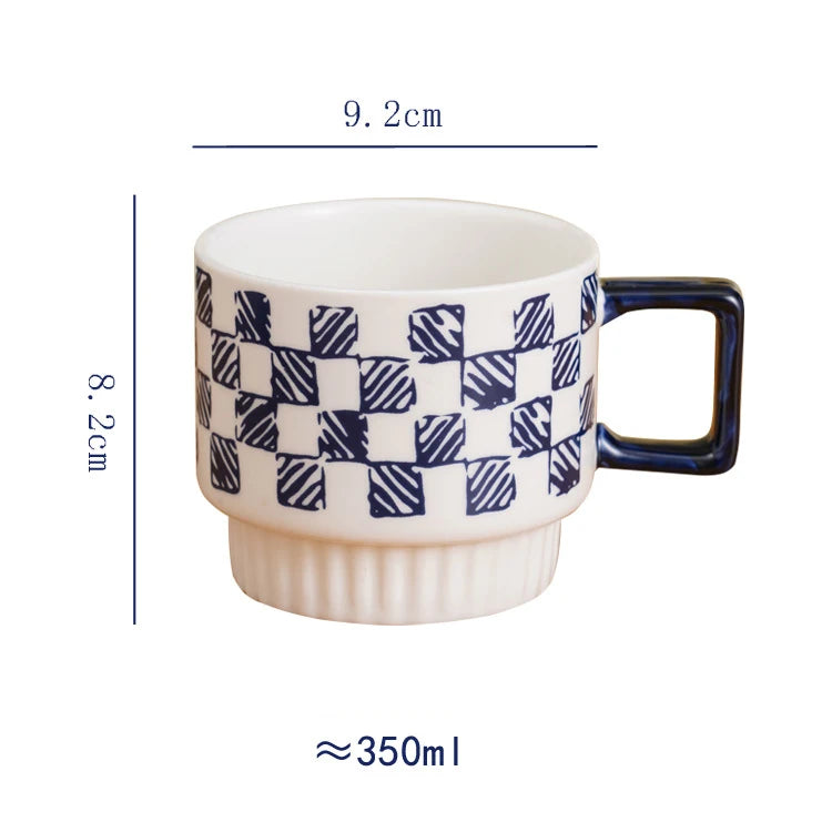 Gilded Era Polka Dot Ceramic Coffee Cup & Saucer Set