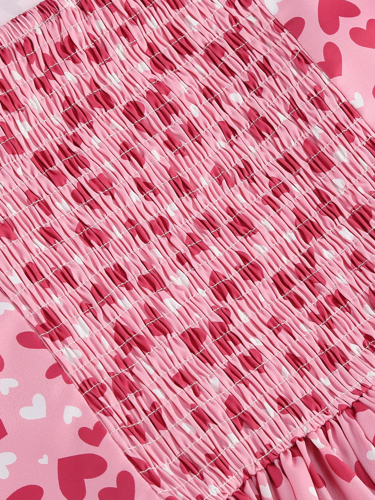 Heart Print Square Neck Fit & Flare Dress