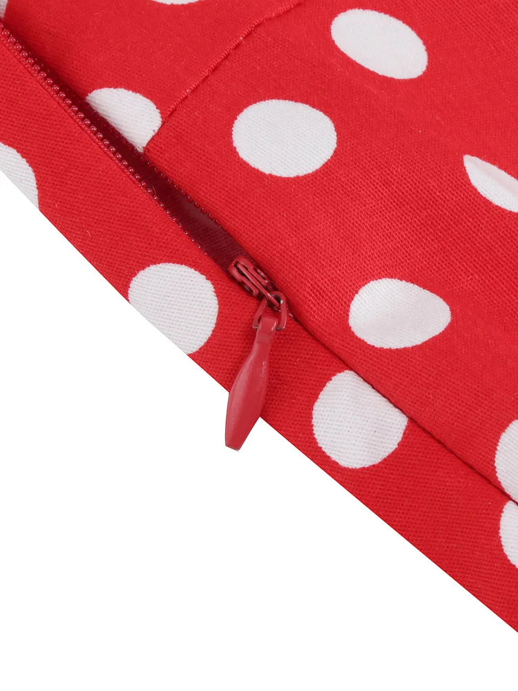 Sleeveless Polka Dot Button Front Midi Dress