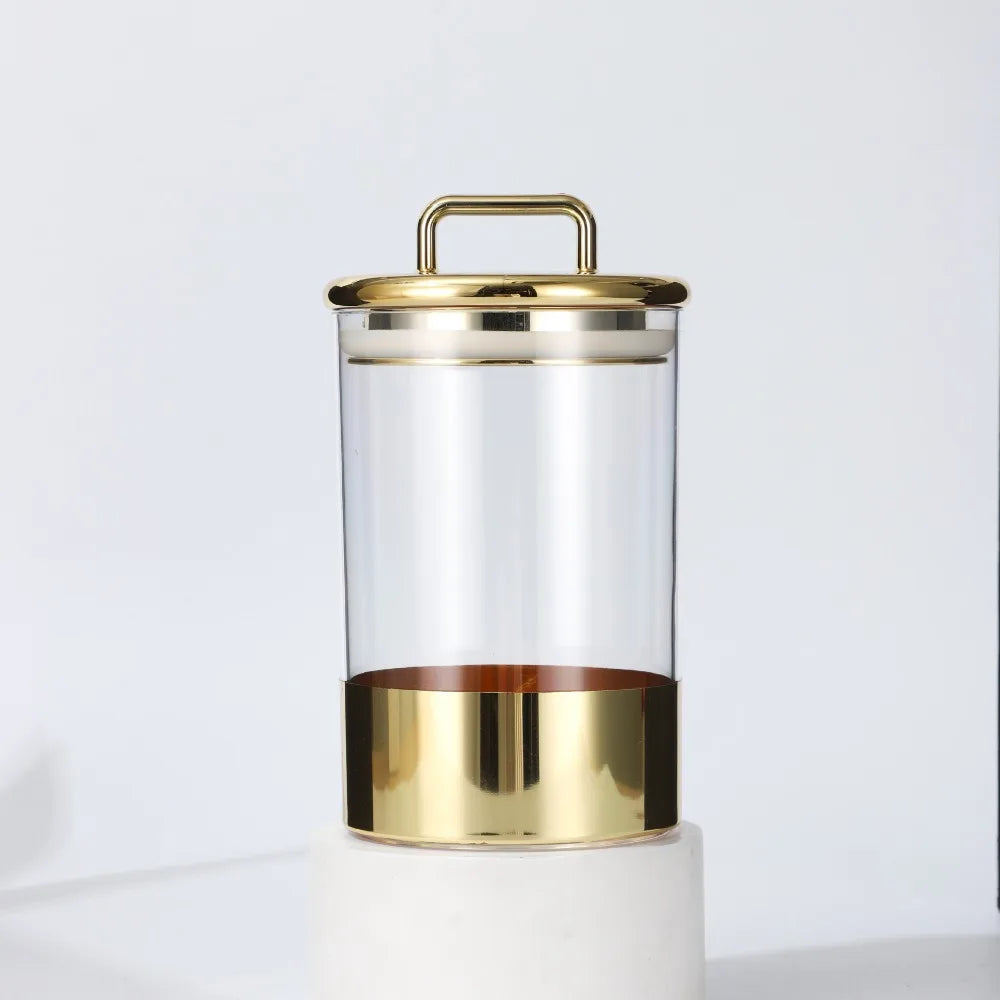 Starlight Grandeur Gold Lid Glass Storage Jar