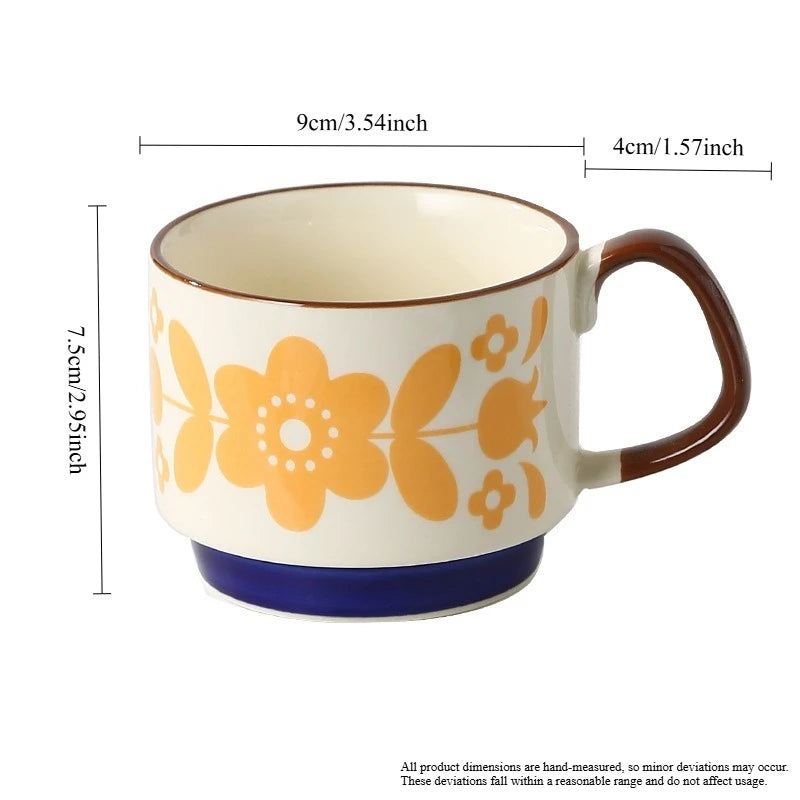 Retro Pastel Ceramic Coffee Mug (300ml)