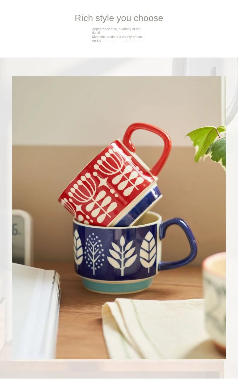 Vintage Meadow Handgrip Mug & Saucer Set (300ml)