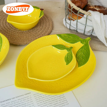 Sunshine Citrus Lemon Ceramic Dipping & Dessert Plate