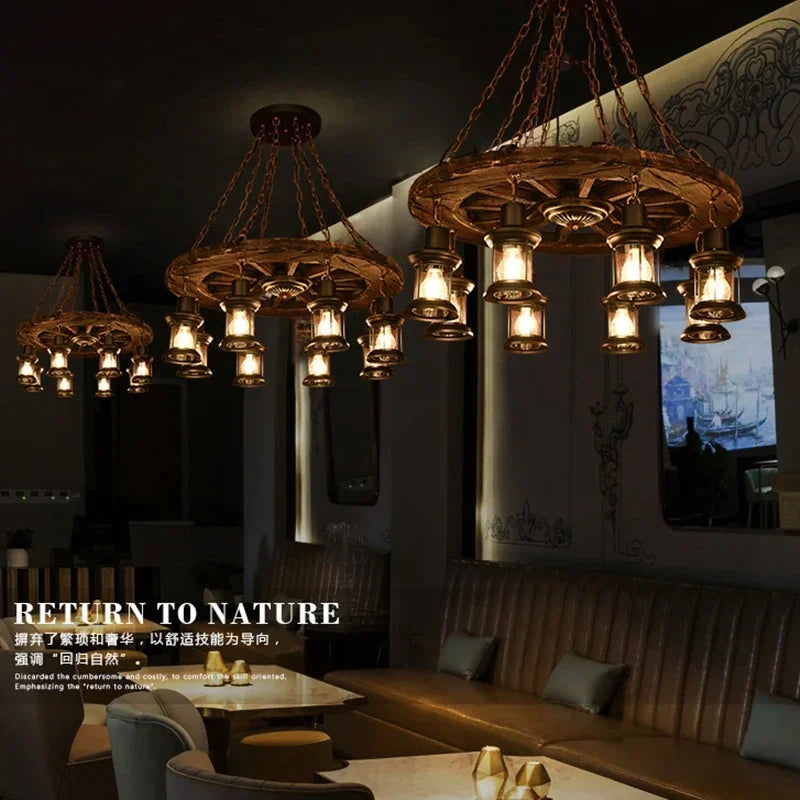 Mid-Century Modern Industrial Pendant Chandelier