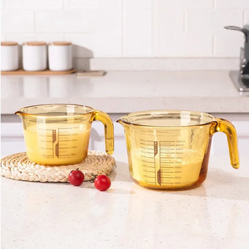 Retro Amber Borosilicate Glass Measuring & Baking Cup (500ml)