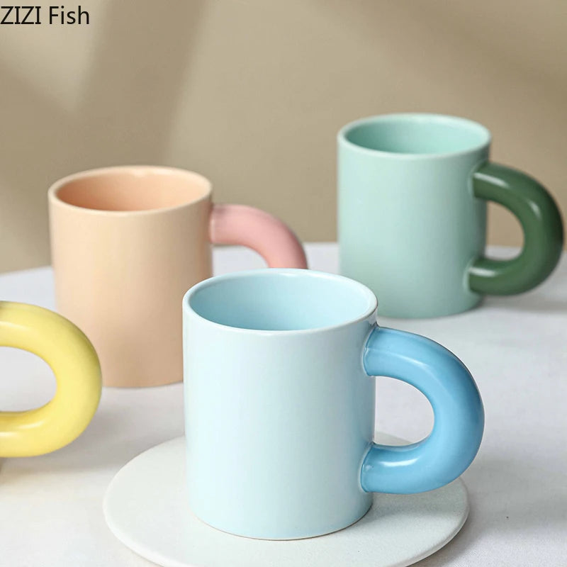 Springtime Daisy Hand-Painted Porcelain Mug