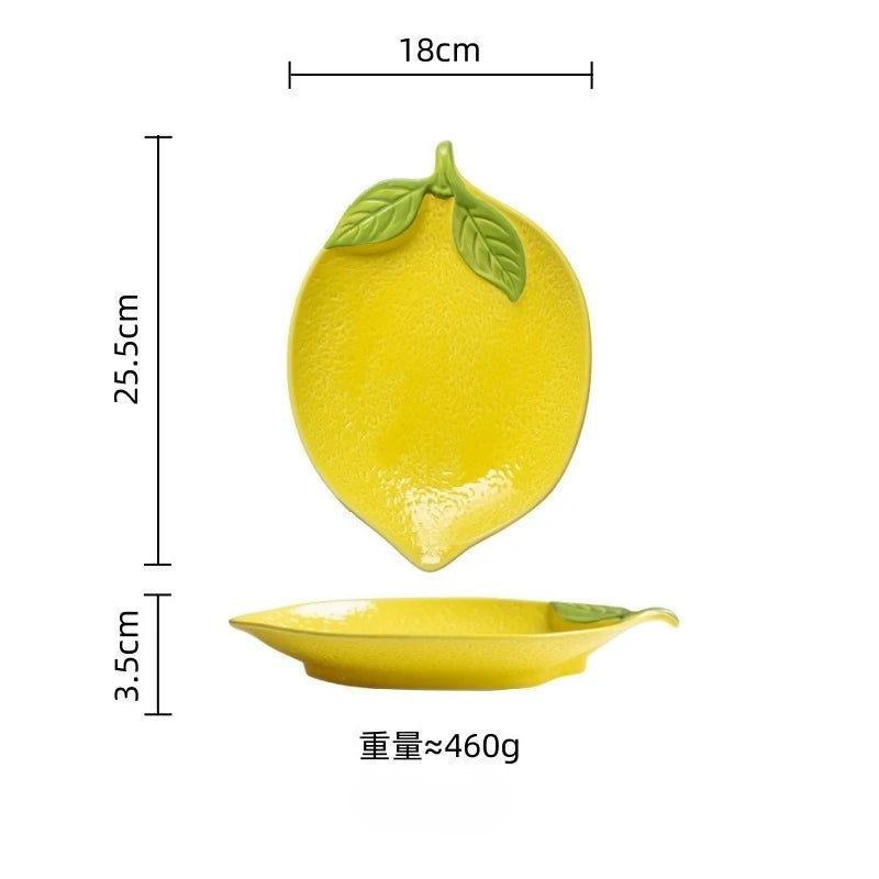 Sunshine Citrus Lemon Ceramic Dipping & Dessert Plate