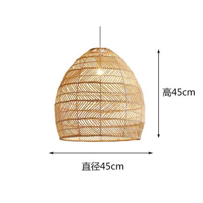 Chinese Creative Hand-Woven Rattan Art LED Pendant Lamp - Retro Decorative Lighting for Restaurants, Hotels, Study Rooms, Hallways, and Rural Decor