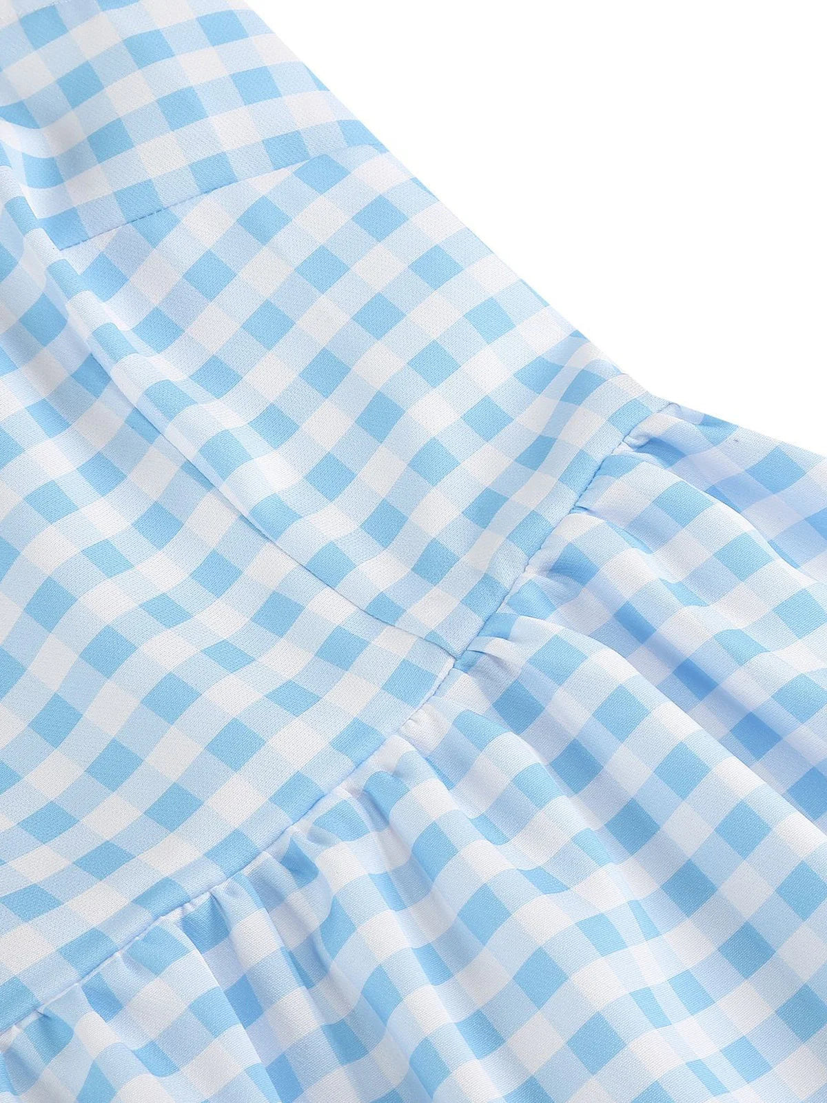 Gingham Square Neck Fit & Flare Dress