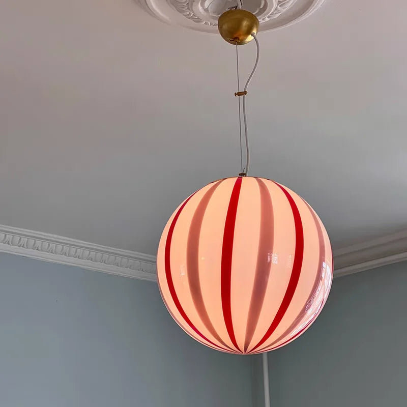 French Style Alpine Jade Glass Candy Balloon Chandelier