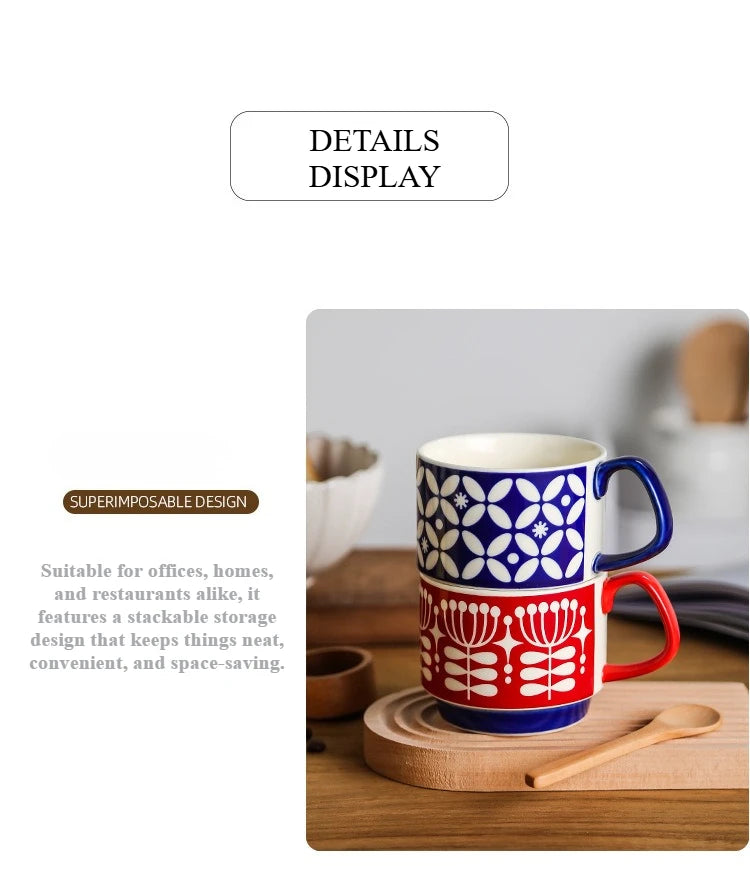 Retro Pastel Ceramic Coffee Mug (300ml)