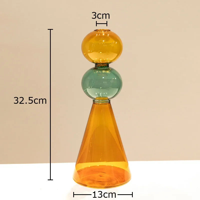 Art Deco Pastel Transparent Glass Vase