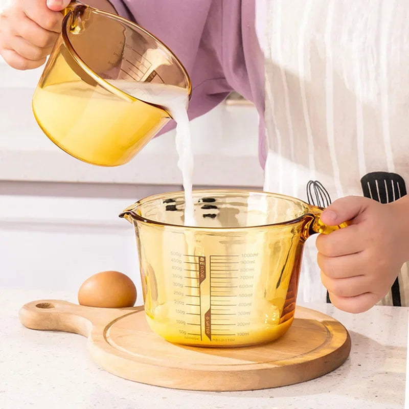 Retro Amber Borosilicate Glass Measuring & Baking Cup (500ml)