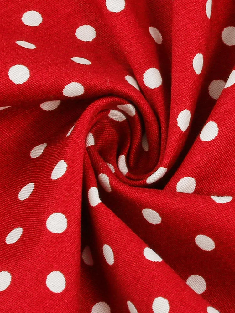 Halter Polka Dot Sweetheart Fit & Flare Dress