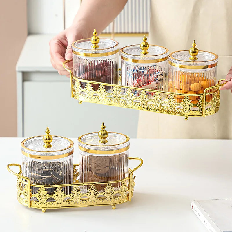 Retro Diner Striped Glass Sugar & Spice Jar